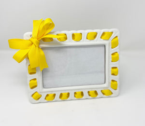 Prissy Plates Frame with Yellow Ribbon