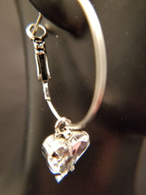 Load image into Gallery viewer, B-JWLD Crystal Clear Dangling Faceted Heart Earrings - Silver
